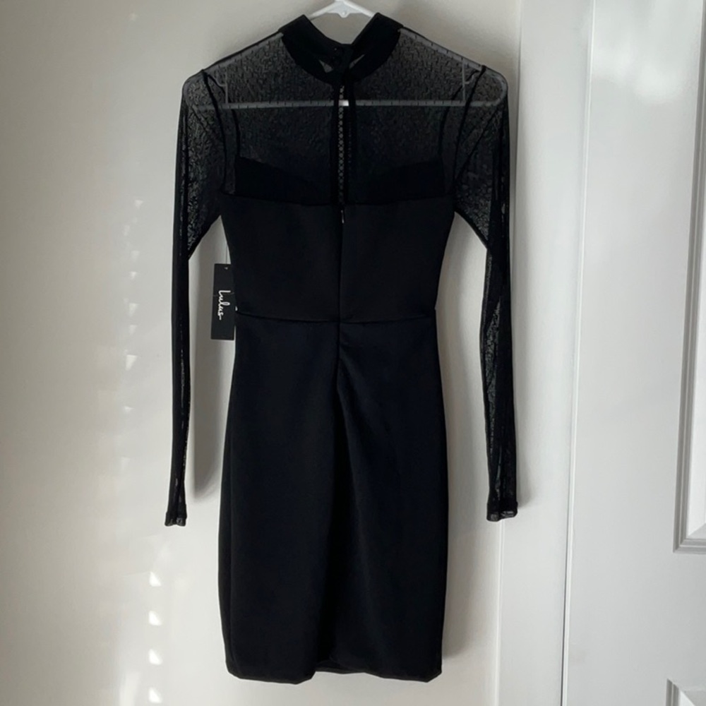 Lulu's Black Sheer Long Sleeve Dress size XS - Picture 6 of 9